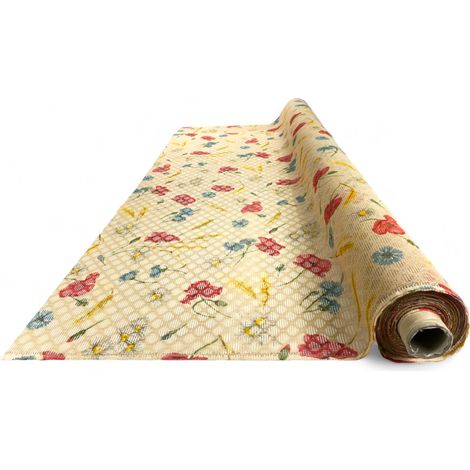 Zanzariera a Metro Fantasia Floreale di Papaveri, Rete Rombo, 150 cm Altezza, Made in Italy, Facile Installazione, Anti Insetti