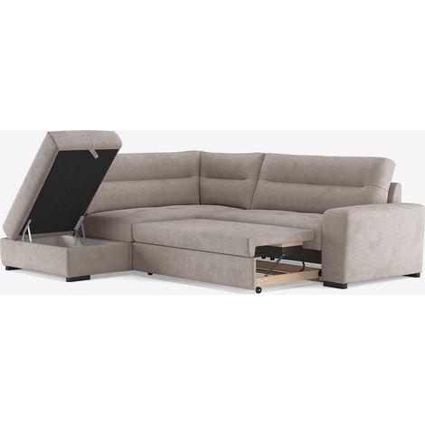 3-Sitzer Schlafsofa aus Stoff mit linker Eckablage Tivra - Grau (1/5)