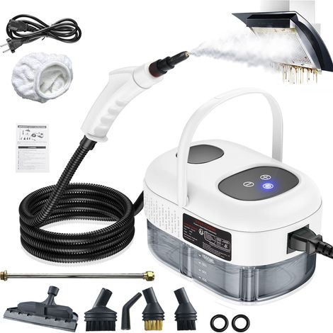 Nettoyeur vapeur haute pression 2500W avec têtes de brosse, réservoir d'eau de 1L, 6 vitesses, pour le nettoyage de la voiture, de la cuisine, etc. (1/5)
