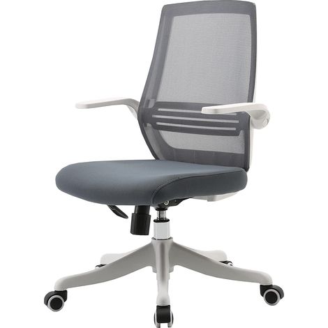 Silla de oficina ergonómica apoyabrazos malla gris mecanismo basculante BUR04105 (1/5)