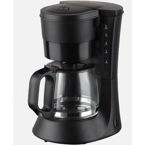 Cafetière à goutte Xena 6 tasses Noir 600W Filtre permanent Carafe en verre 0,6L (1/3)