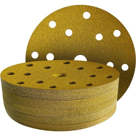 Schleifpapier 150mm Klett, 40 Stück, 15 Loch, Körnung P40 für Exzenterschleifer (1/5)