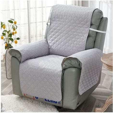 Housse fauteuil relax, protection capitonnée 1 place. Housse matelassée réversible. Couleur Gris-55196cm (1/4)