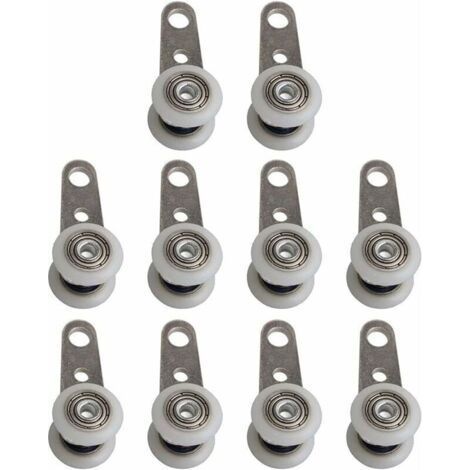 Set of 10 Casters for Bay Windows or Sliding Doors - Metal and Plastic - 4 x 1.9 cm (1/4)