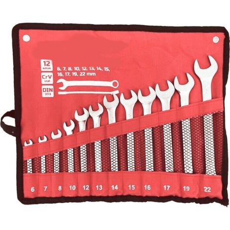 SET CHIAVI CHIAVE COMBINATA COMBINATE 12PZ POLIGONALI FISSE STELLA 6 22 MM 308aw