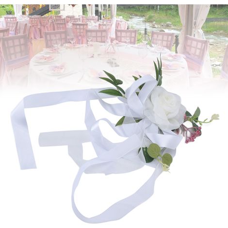 Décorations de mariage nordiques en extérieur, bouquets de fleurs pour dossiers de chaises, fleurs artificielles sur le thème de la forêt, accessoires de photographie de mariage, fleurs pour dossiers  (1/5)