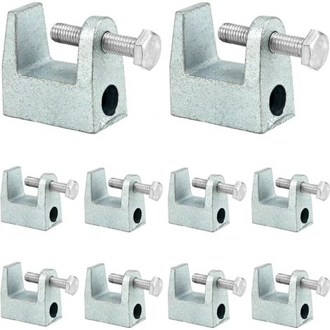 Morsetto per travi da 12 pezzi, acciaio zincato, per costruzione di ponti, costruzione di edifici, M12 (12 mm)