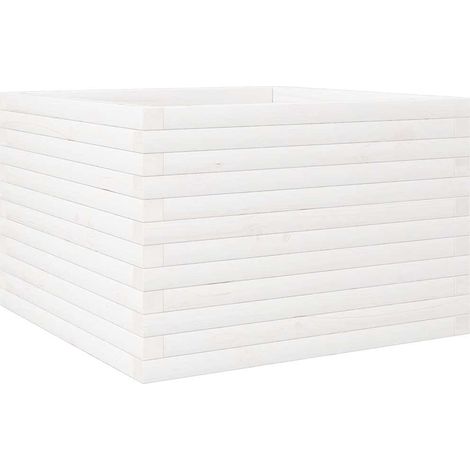 Maison Exclusive - Pflanzkübel Weiß 70x70x46 cm Massivholz Kiefer