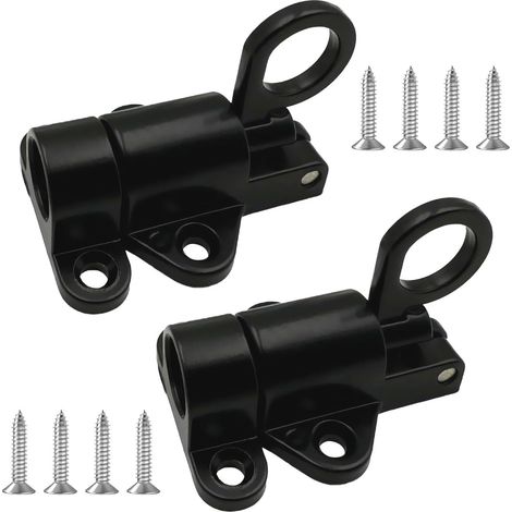 2 Verrous de Porte Noir, Verrou à Ressort pour Portails en Bois, Facile à Installer, Fermeture Sécurisée pour Portails de Jardin, Abris, Fenêtres, Portes de Placard et Enclos pour Animaux (1/5)