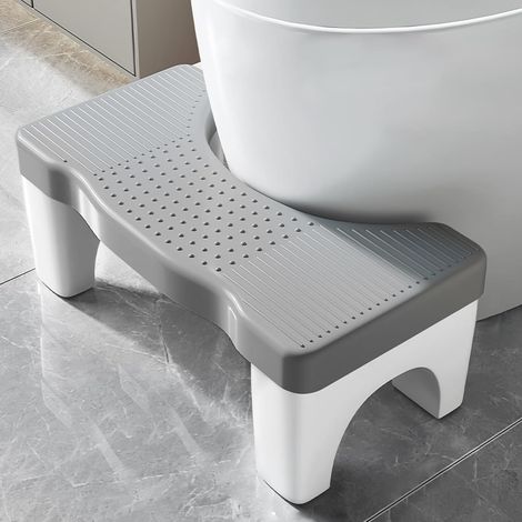 Tabouret de toilette pour adultes Tabouret Tabouret de toilette - Combat les hémorroïdes, la constipation, les ballonnements, le SCI, le gris (1/5)