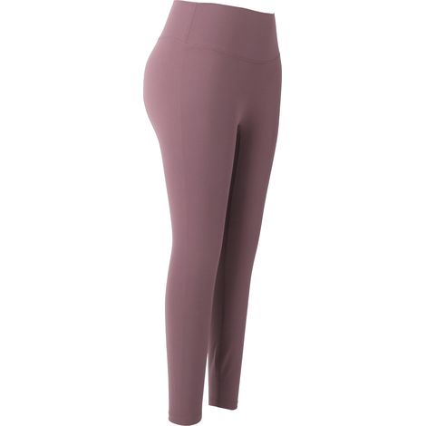 Damen-Yogahose mit hohem Bund, Bauchkontrolle, Workout-Fitnesshose aus Nylon, Sportaccessoire, Schmutziges Rosa (1/5)