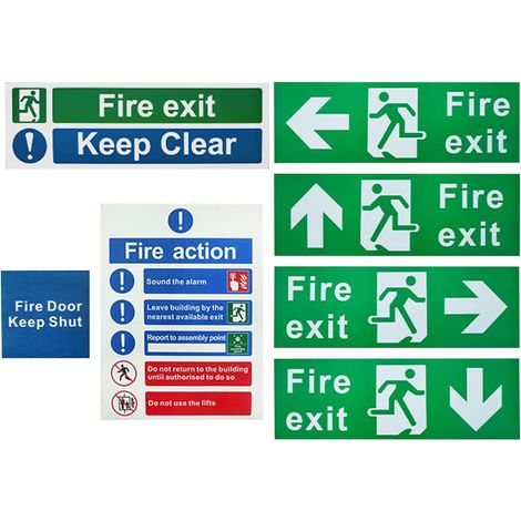 Sortie De Secours Autocollant Anti-Décoloration, Avertissement Survie Panneau De Sécurité Incendie Pour Portes Extérieures Professionnelles Commerciales Industrielles Hommes Femmes Survie (1/5)