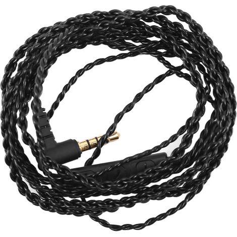 Câble audio de réparation pour écouteurs 3,5 mm avec micro et contrôle du volume (noir) (1/5)
