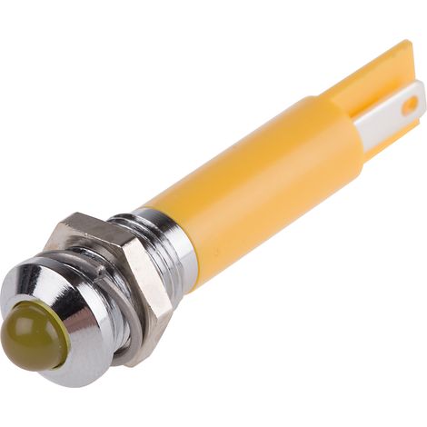 Voyant LED lumineux Jaune RS PRO, dia. 8mm, 12V c.c. ( Prix pour 1 )