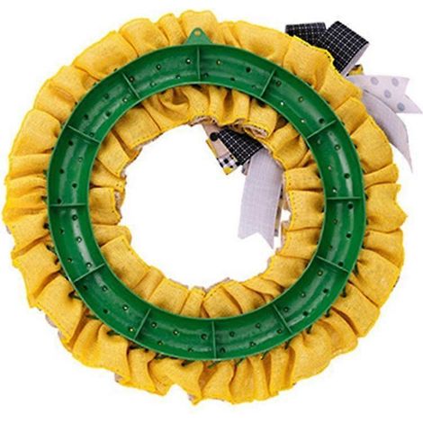 Couronne de bienvenue ronde de 38 cm (14,96 po) pour porte d'entrée, décoration extérieure, couronne d'été et de printemps