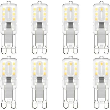 Lot de 8 ampoules LED G9, G9 LED 220 V Blanc naturel 4000 K 3 W équivalent halogène 30 W [Classe énergétique E] (1/5)