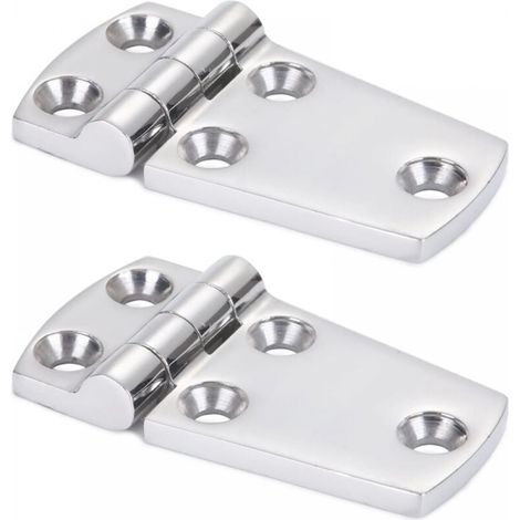 2pcs 38mm x 70mm Hardware Bracket Door Hinge Steel Heavy Duty Steel Boat Hinge Cabinet Platform Hinge Stainless Steel Marine Garage (1/5)