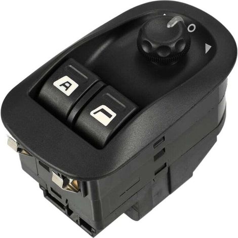 Electric switch for folding mirrors Peugeot 206 (2000–2009), durable black plastic, original compatible