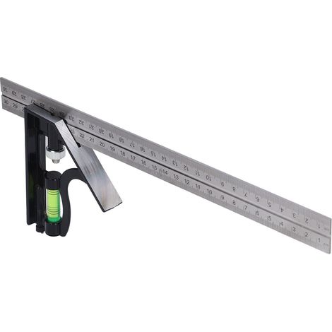 Équerre combinée en acier inoxydable, règle de menuisier, outil de mesure pour la construction en bois (1/5)