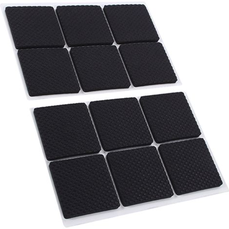 Lot de 12 patins de protection antidérapants et auto-adhésifs noirs pour meubles, canapés, tables et chaises. (1/5)