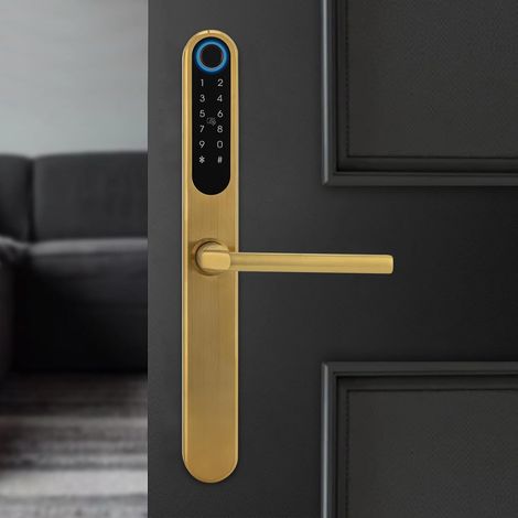 Gold Fingerabdruck-Türschloss, Intelligentes Türschloss mit Griff Digitales Türschloss, für Häuser Wohnungen Hotels Büros 4 33cm (1/5)
