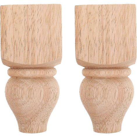 Deux pieds de meubles en bois, pieds de canapé remplaçables, pieds ronds en bois non peints, convenant aux canapés, bancs, chaises, repose-pieds, armoires, etc. (1/5)