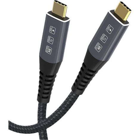 Câble USB 4.3 Type-C mâle-mâle 40 Gbit/s avec vidéo 8K et charge rapide 100 W - 180 cm (1/5)