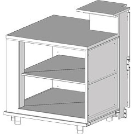 Angle neutre - ouvert 90° avec tablette service - Diamond