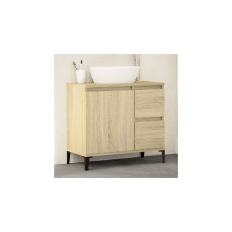 Armoire salle de bain chêne sonoma 65x33x60 (1/5)
