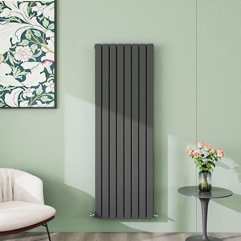 AICA 1600x544mm Anthracite Vertical Designer Radiator Double Flat Panel Heating UK
