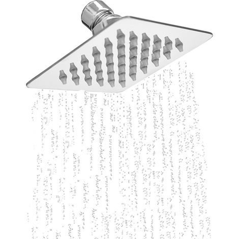 Soffione Doccia Quadrato Specchio Moderno 10cm Orientabile Getto Pioggia (1/5)