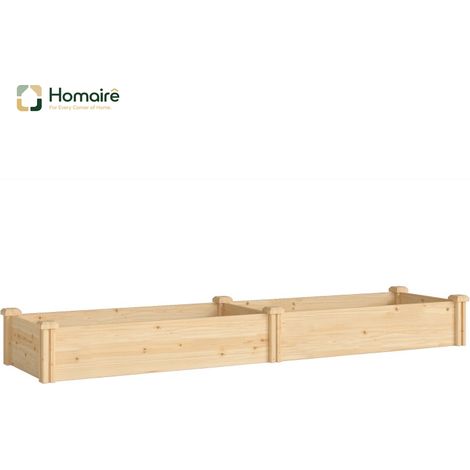 HOMAIRE Hochbeet Holz mit Trennwand und offenem Boden für Garten