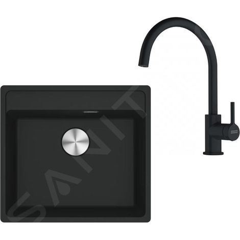 Franke - Set de cuisine G274MČ, évier en fragranit MRG 610-52 RTL + robinet FN 6018.901, noir mat 114.0700.787 (1/4)