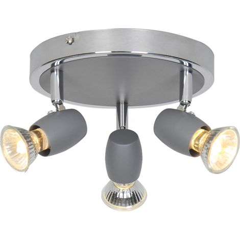 Luminaire de plafond moderne Alliage 3 ampoules métal gris chromé LED (1/4)