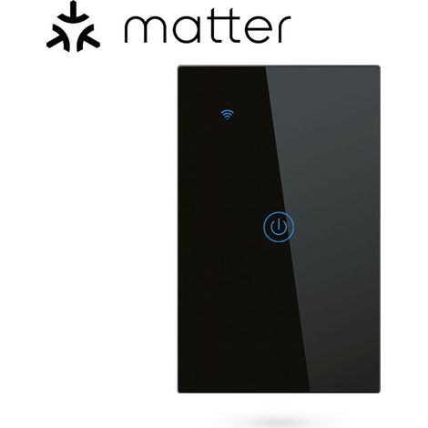Tuya Interruttore per Luci Touch Nero Smart Matter WiFi Serie NovaTech Dimensione: 1 Pulsante (1/5)