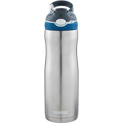 Bouteille d'eau Ashland Chill Autospout avec paille rabattable, bouteille isotherme en acier inoxydable, étanche, grise, bleue, 590 ml (1/4)