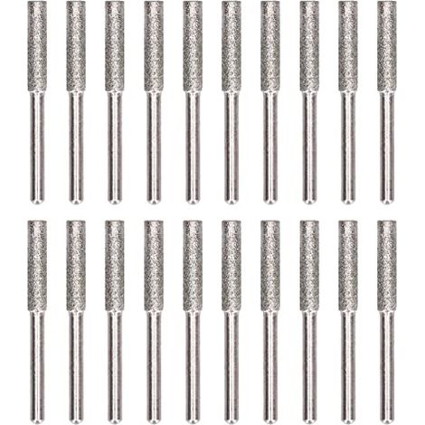 Set di 20 pietre per affilare catene per motosega – 4 mm argento – smeriglio – kit per lucidatura e levigatura