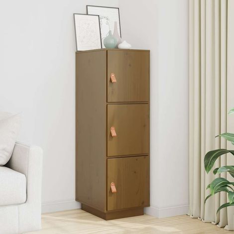 vidaXL Buffet haut Marron miel 34x40x108,5 cm Bois massif de pin (1/5)