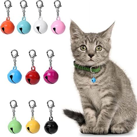 Clochettes Metal pour Collier Chien et Chat Lot de 10 Grelots 2,80 x 1,40 cm pour Petit Animal, Fixation Simple sur (1/5)