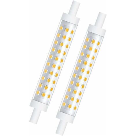 2-PCS 10W R7s 118mm Ampoule LED Dimmable Blanc Chaud 3000K 100W Halogène équivalent Linéaire Double Culot Réflecteur Floodlight pour jardin, public, couloir, lampadaires, projecteurs [Classe énergétiq (1/4)