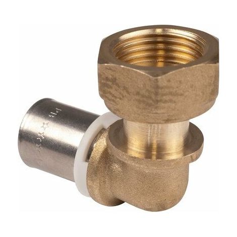 Coude écrou sert 16mm – Raccord PER coudé à 90° – Filetage femelle 3/4' (20 x 27) – Assemblage compatible tubes PER - 16-f20x27