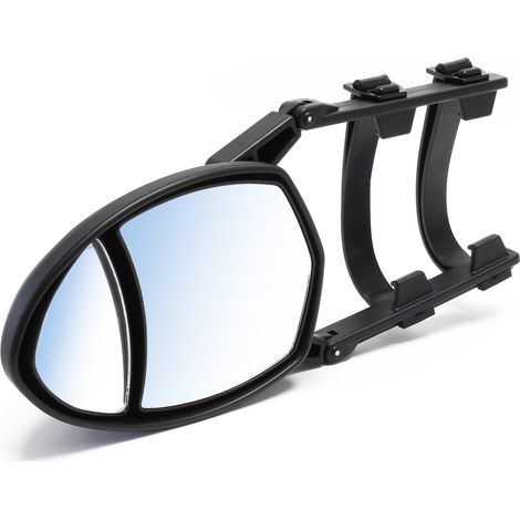 Wiltec Extension de Rétroviseur de caravane double miroir – plat 144 x 110 mm et convexe 105 x 70 mm – Adaptation universelle – Visibilité supplémentaire – pour Caravanes