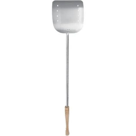 Pala pane-pizza quadra Rossofuoco in acciaio inox con manico in legno - Per carrello modulare multiuso