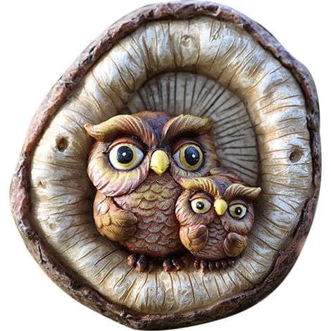 mit glatter Oberfläche aus Kunstharz Dekoration Eulen und