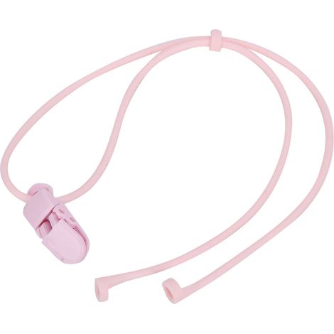 Cordon de sécurité élastique en silicone anti-perte pour appareils auditifs BTE pour enfants (rose) (1/5)