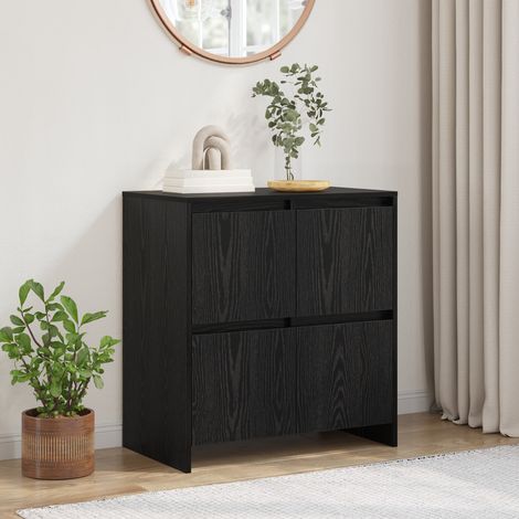 Sideboard Schwarz Eichen-Optik 70 x 41 x 75 cm Holzwerkstoff (1/5)