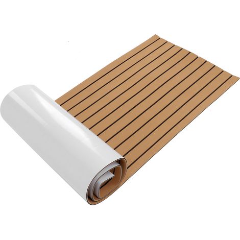 Tapis de sol antidérapant en mousse EVA pour bateau, yacht ou camping-car, 240 x 60 cm, auto-adhésif (or et noir) (1/5)