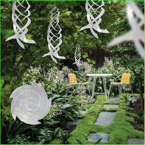 unidades de repelente de aves en espiral, cinta adhesiva colgante para ahuyentar aves, dispositivo disuasorio reflectante láser para decoración de aves y palomas. (1/3)