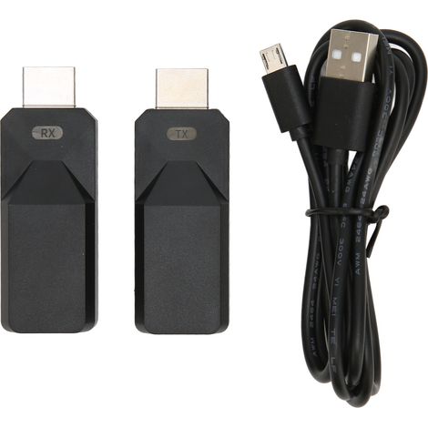 Extendeur HDMI, 50 mètres, audio/vidéo 1080p, sur câble Ethernet Cat5/Cat6, transmission de signal sans perte, adaptateur d'extension longue distance HDMI. (1/5)