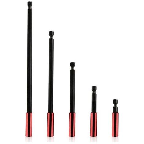 5PCS Porte Embout Visseuse Magnétique 1/4" Tige Hexagonale Rallonge Embout Visseuse 50/60/ 100/150/ 300 mm pour Perceuses électrique Tournevis, Visseuseet Clé à Choc (1/5)